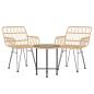 Preview: 3-tlg. Garten-Essgruppe Poly Rattan