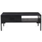 Preview: Couchtisch Schwarz 90x50x35 cm Massivholz Kiefer