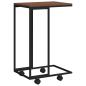 Preview: Beistelltisch mit Rollen Schwarz 40x30x63,5 cm Holzwerkstoff