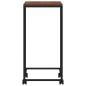 Preview: Beistelltisch mit Rollen Schwarz 40x30x63,5 cm Holzwerkstoff