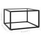 Preview: Couchtisch Schwarz mit Hartglas 60x60x35 cm