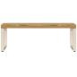 Preview: Couchtisch 100x50x35 cm Massivholz Mango und Stahl