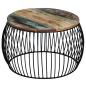Preview: ARDEBO.de - Couchtisch Rund Altholz Massiv 68x37 cm