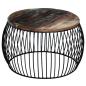 Preview: Couchtisch Rund Altholz Massiv 68x37 cm