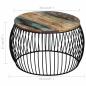 Preview: Couchtisch Rund Altholz Massiv 68x37 cm