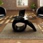 Preview: ARDEBO.de - Couchtisch mit ovaler Glasplatte Hochglanz Schwarz