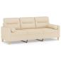 Preview: 3-Sitzer-Sofa mit Zierkissen Creme 180 cm Stoff