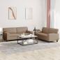 Preview: ARDEBO.de - 2-tlg. Sofagarnitur Cappuccino-Braun Kunstleder