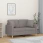 Preview: ARDEBO.de - 2-Sitzer-Sofa mit Zierkissen Hellgrau 120 cm Stoff