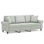 Preview: 3-Sitzer-Sofa mit Zierkissen Hellgrau 180 cm Samt