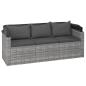 Preview: 4-tlg. Garten-Sofagarnitur mit Kissen Grau Poly Rattan