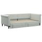 Preview: Tagesbett Ausziehbar mit Schubladen Hellgrau 90x190 cm Samt