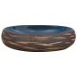 Preview: Aufsatzwaschbecken Braun und Blau Oval 59x40x15 cm Keramik