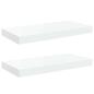 Preview: Schweberegale 2 Stk. Hochglanz-Wei? 50x23,5x3,8 cm MDF