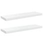 Preview: Schweberegale 2 Stk. Hochglanz-Weiß 80x23,5x3,8 cm MDF