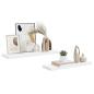 Preview: Schweberegale 2 Stk. Hochglanz-Weiß 80x23,5x3,8 cm MDF