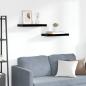 Preview: ARDEBO.de - Schweberegale 2 Stk. Hochglanz-Schwarz 50x23,5x3,8 cm MDF