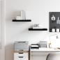 Preview: Schweberegale 2 Stk. Hochglanz-Schwarz 50x23,5x3,8 cm MDF