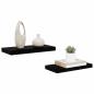 Preview: Schweberegale 2 Stk. Hochglanz-Schwarz 50x23,5x3,8 cm MDF