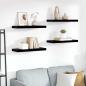Preview: ARDEBO.de - Schweberegale 4 Stk. Hochglanz-Schwarz 60x23,5x3,8 cm MDF