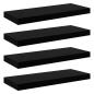 Preview: Schweberegale 4 Stk. Hochglanz-Schwarz 60x23,5x3,8 cm MDF