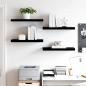 Preview: Schweberegale 4 Stk. Hochglanz-Schwarz 60x23,5x3,8 cm MDF