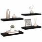 Preview: Schweberegale 4 Stk. Hochglanz-Schwarz 60x23,5x3,8 cm MDF