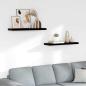 Preview: ARDEBO.de - Schweberegale 2 Stk. Hochglanz-Schwarz 80x23,5x3,8 cm MDF