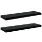 Preview: Schweberegale 2 Stk. Hochglanz-Schwarz 80x23,5x3,8 cm MDF