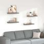 Preview: ARDEBO.de - Schweberegale 4 Stk. Hochglanz-Grau 60x23,5x3,8 cm MDF