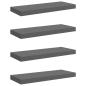 Preview: Schweberegale 4 Stk. Hochglanz-Grau 60x23,5x3,8 cm MDF