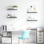 Preview: Schweberegale 4 Stk. Hochglanz-Grau 60x23,5x3,8 cm MDF