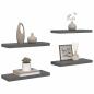 Preview: Schweberegale 4 Stk. Hochglanz-Grau 60x23,5x3,8 cm MDF