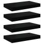 Preview: Schweberegale 4 Stk. Schwarz 40x23,5x3,8 cm MDF