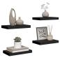 Preview: Schweberegale 4 Stk. Schwarz 40x23,5x3,8 cm MDF
