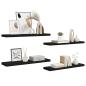Preview: Schweberegale 4 Stk. Schwarz 90x23,5x3,8 cm MDF