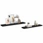 Preview: Schweberegale 2 Stk. Schwarz 120x23,5x3,8 cm MDF
