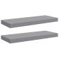 Preview: Schwebende Wandregale 2 Stk. Grau 60x23,5x3,8cm MDF
