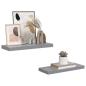 Preview: Schwebende Wandregale 2 Stk. Grau 60x23,5x3,8cm MDF
