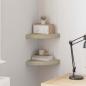 Preview: ARDEBO.de - Eck-Schweberegale 2 Stk. Eichen-Optik 25x25x3,8 cm MDF