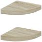 Preview: Eck-Schweberegale 2 Stk. Eichen-Optik 25x25x3,8 cm MDF
