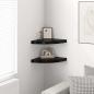 Preview: Eck-Schweberegale 2 Stk. Hochglanz-Schwarz 35x35x3,8 cm MDF