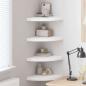 Preview: ARDEBO.de - Eck-Schweberegale 4 Stk. Wei? 35x35x3,8 cm MDF