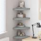 Preview: ARDEBO.de - Eck-Schweberegale 4 Stk. Grau 35x35x3,8 cm MDF