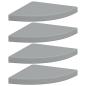 Preview: Eck-Schweberegale 4 Stk. Grau 35x35x3,8 cm MDF