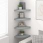 Preview: Eck-Schweberegale 4 Stk. Grau 35x35x3,8 cm MDF