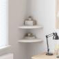 Preview: ARDEBO.de - Eck-Schweberegale 2 Stk. Eichen-Optik und Weiß 35x35x3,8 cm MDF
