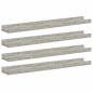 Preview: Wandregale 4 Stk. Betongrau 60x9x3 cm