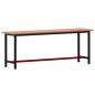 Preview: Werkbank 220x55x81,5 cm Massivholz Buche und Metall