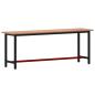 Preview: Werkbank 220x55x81,5 cm Massivholz Buche und Metall